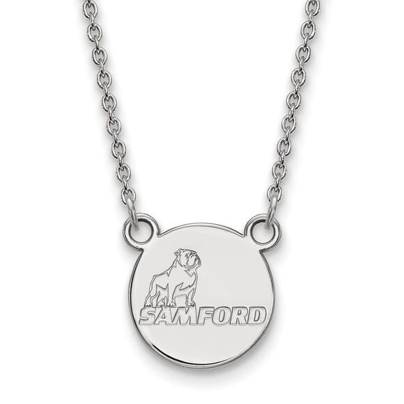 14k White Gold Samford U Small Pendant Necklace